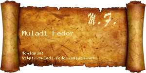 Muladi Fedor névjegykártya